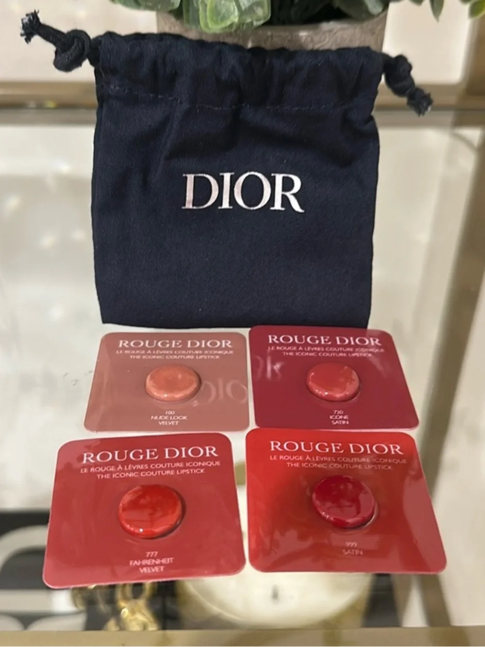 Dior Pouch and Dior Rouge Mini Lip Swatches